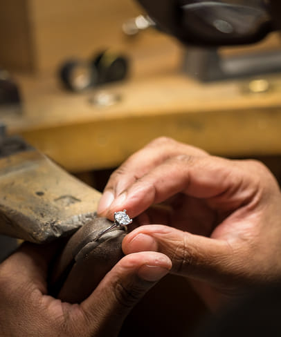 Artisan crafting jewelry