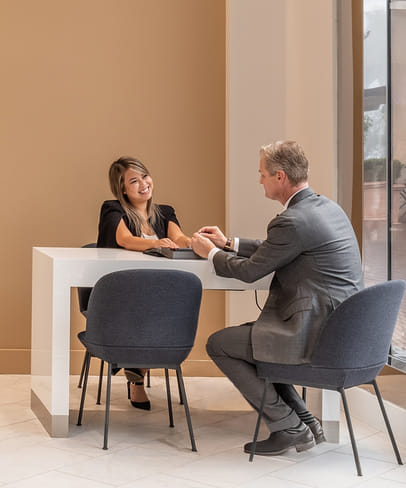 A jewelry consultant assisting a customer